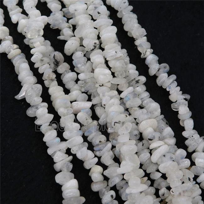 white MoonStone chip beads