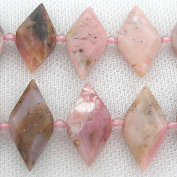 pink Opal rhombic beads