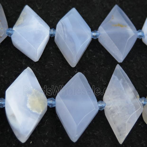 Blue Lace Agate rhombic beads