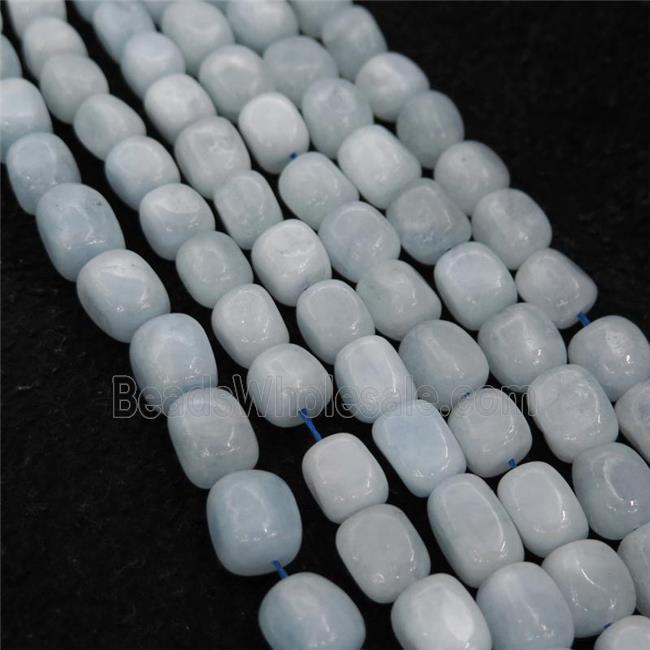 blue Aquamarine beads, freeform