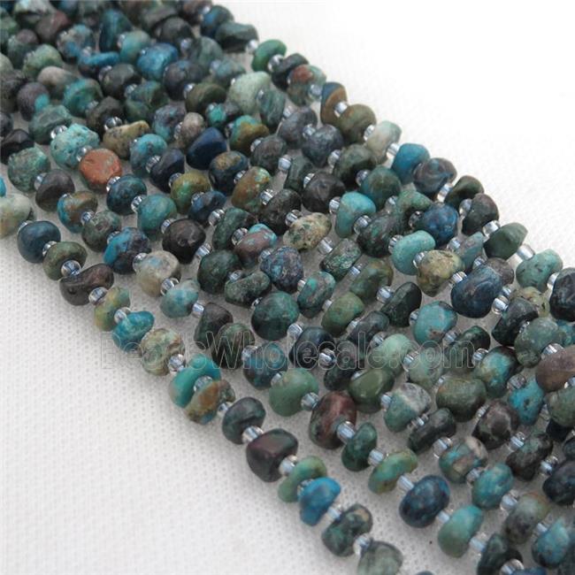 Chrysocolla rondelle beads