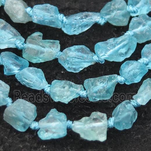 blue Apatite Beads, freeform