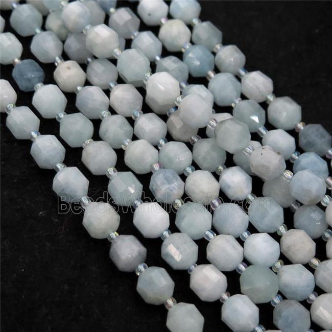 blue Aquamarine bullet beads
