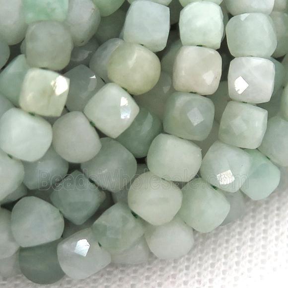 Burman Chrysoprase Beads, faceted cube