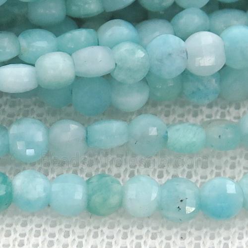 Amazonite Beads, faceted coin