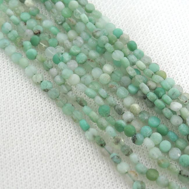 australian Chrysoprase Beads, green, faceted coin