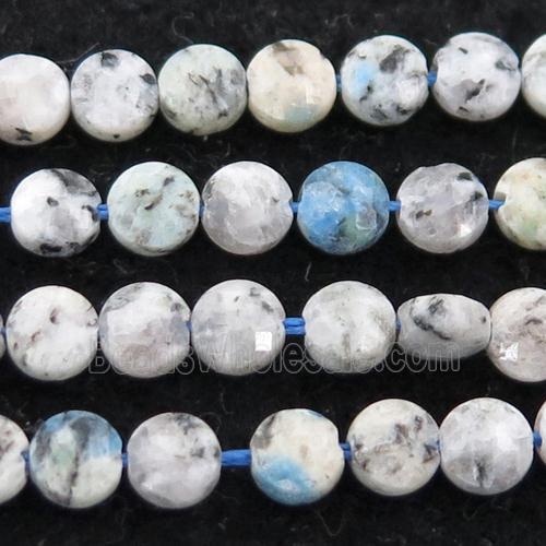 K2 Jasper Beads, faceted coin