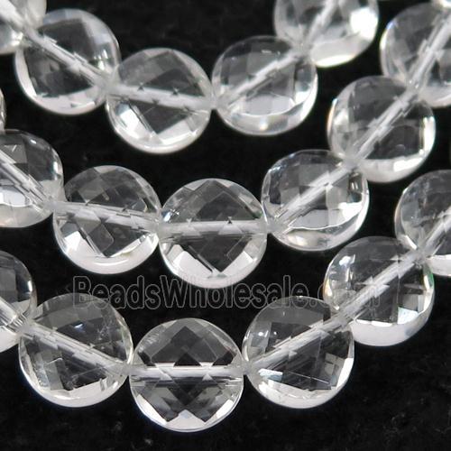 Clear Quartz Beads, faceted circle