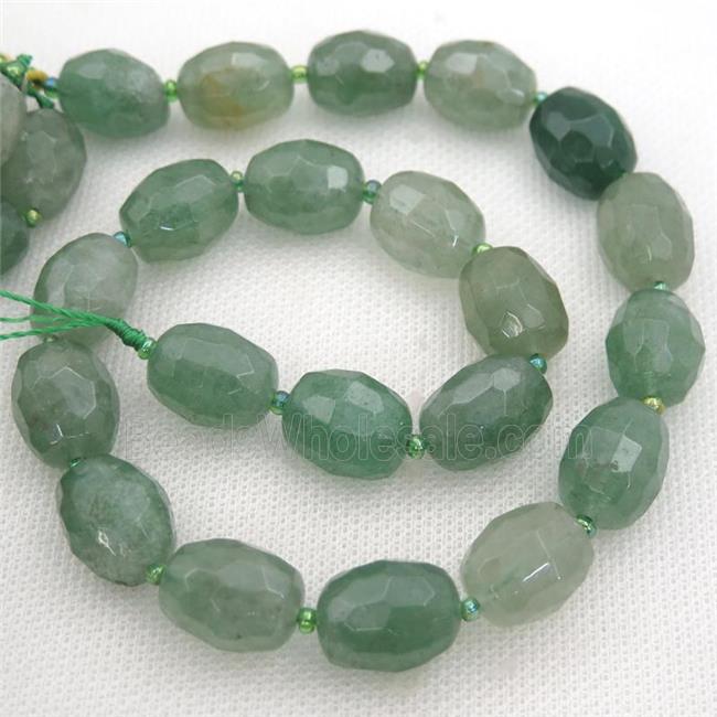 green Strawberry Quartz beads, faceted freeform