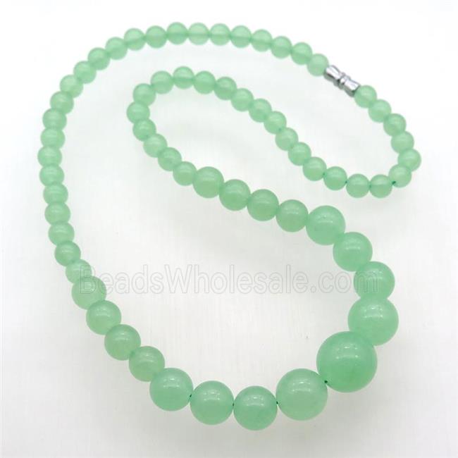 lt.green Malaysia Jade Necklaces with screw clasp