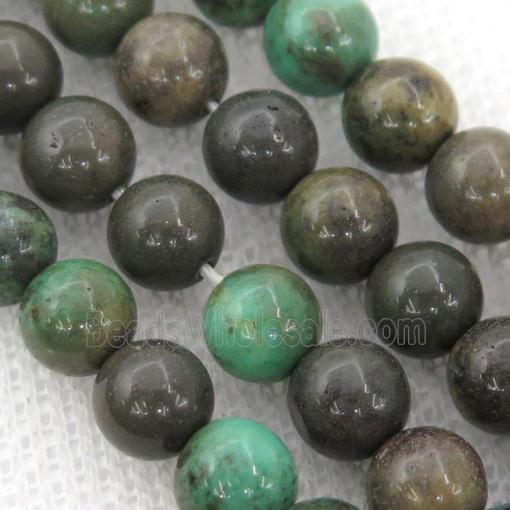 green Grass Agate Beads, round, B-grade