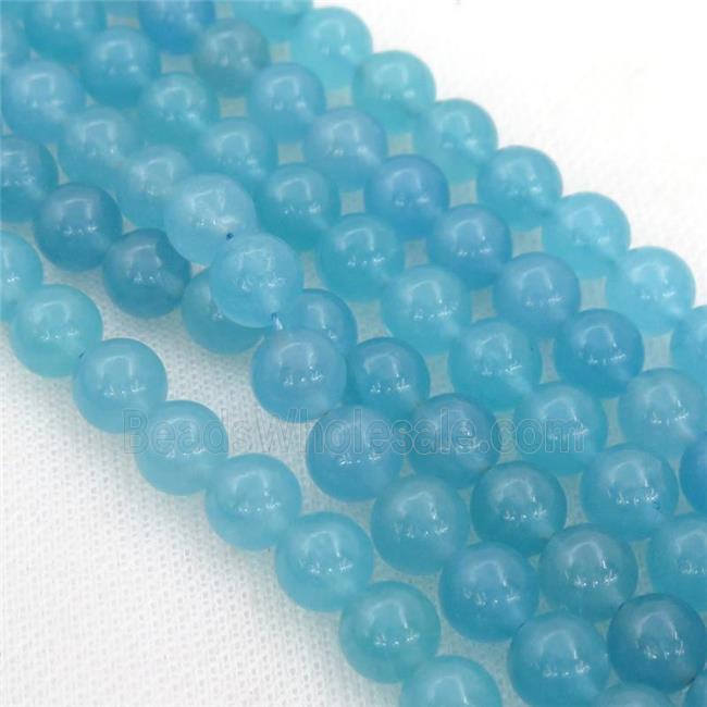 blue Agate Beads, round, dye