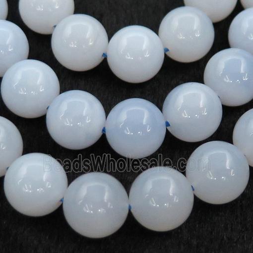 blue Chalcedony Beads, round, B-grade