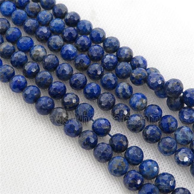 blue Lapis Lazuli Beads faceted round Lazurite