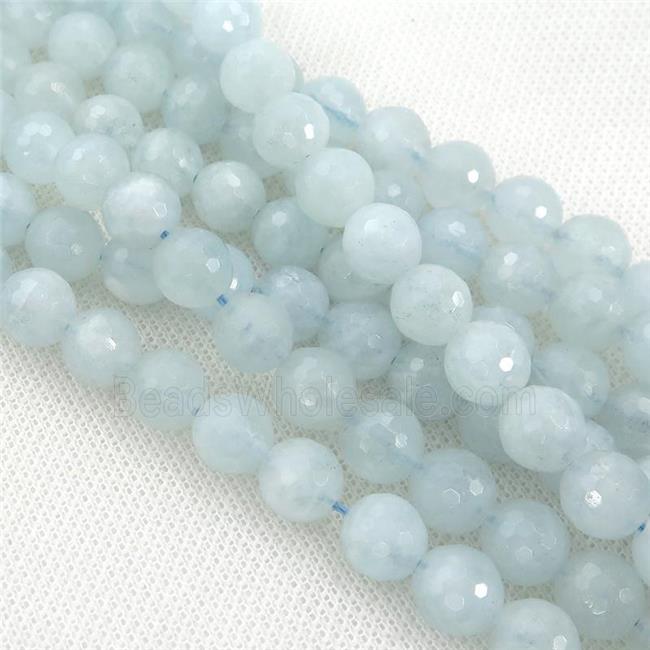 Aquamarine Beads, faceted round