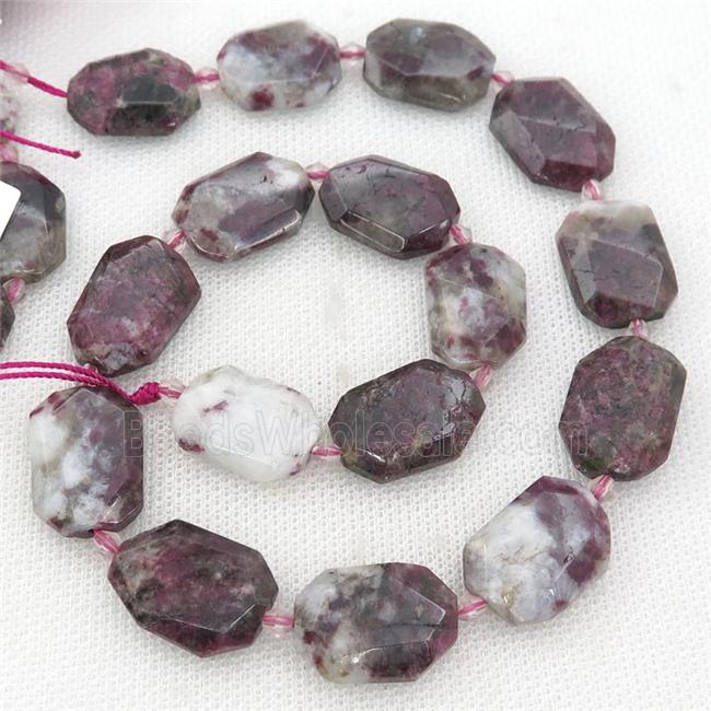 plum blossom Tourmaline Beads, faceted rectangle
