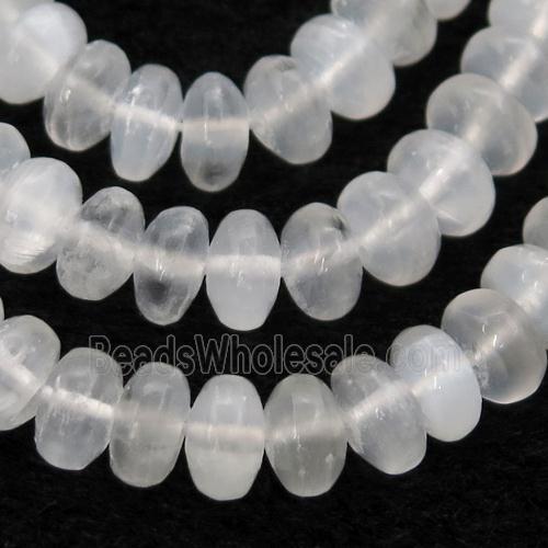 white Selenite rondelle Beads