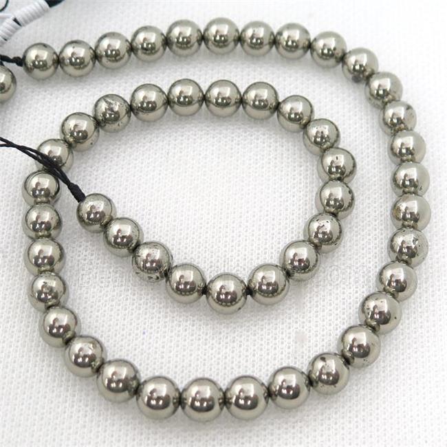 round Pyrite Beads