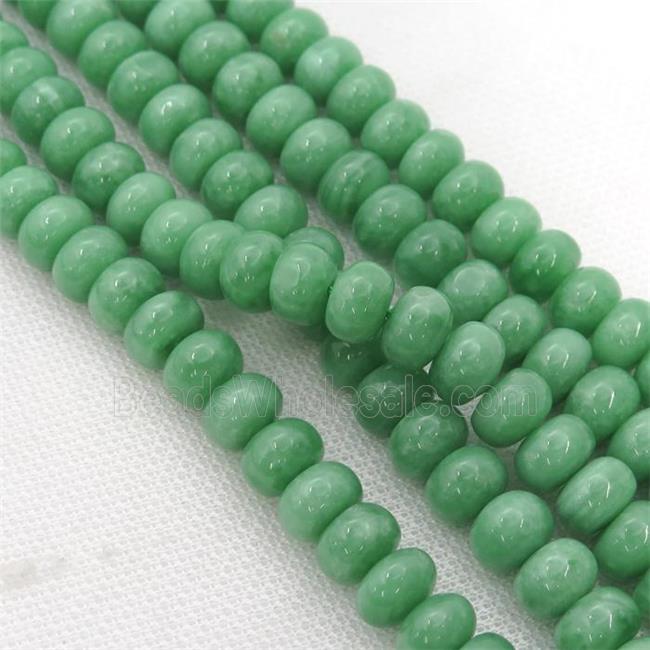 Green Angelite Beads Smooth Rondelle