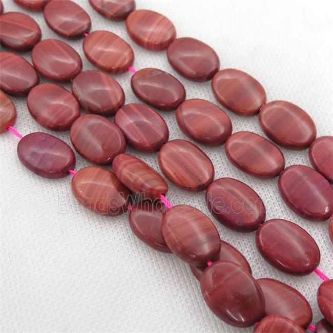red Brazilian Rhodonite Beads, oval