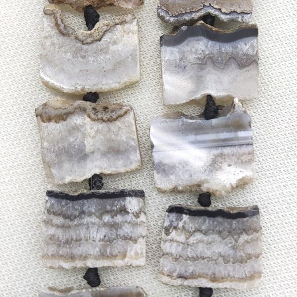 Agate druzy slab beads