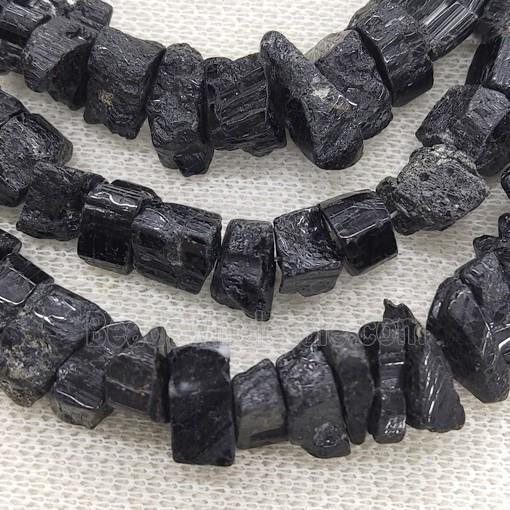 black Tourmaline beads, freeform