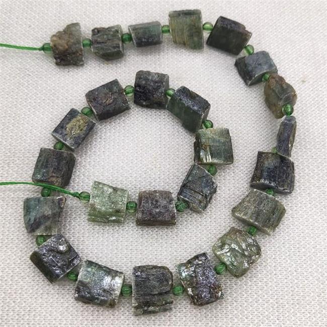 green Kyanite Beads, freeform