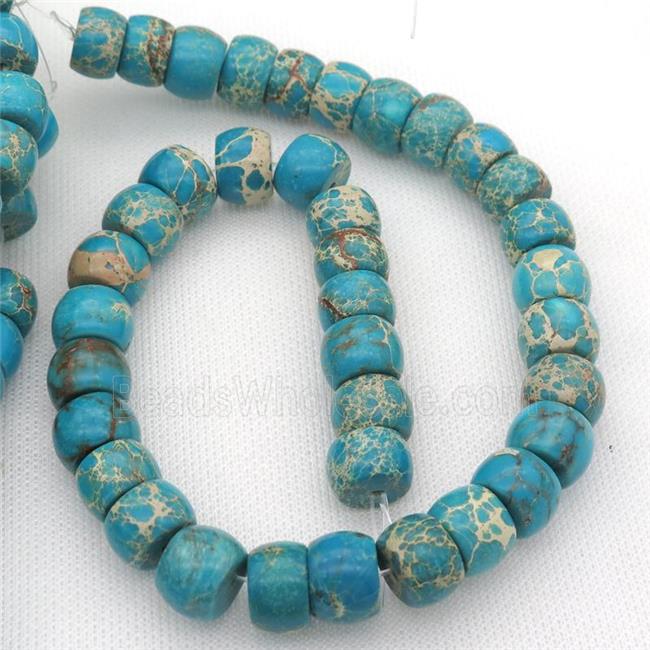 blue Imperial Jasper barrel Beads