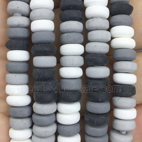 Polymer Clay rondelle beads, mix color