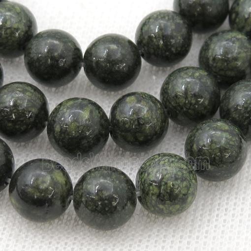 round Green Lace Jasper Beads