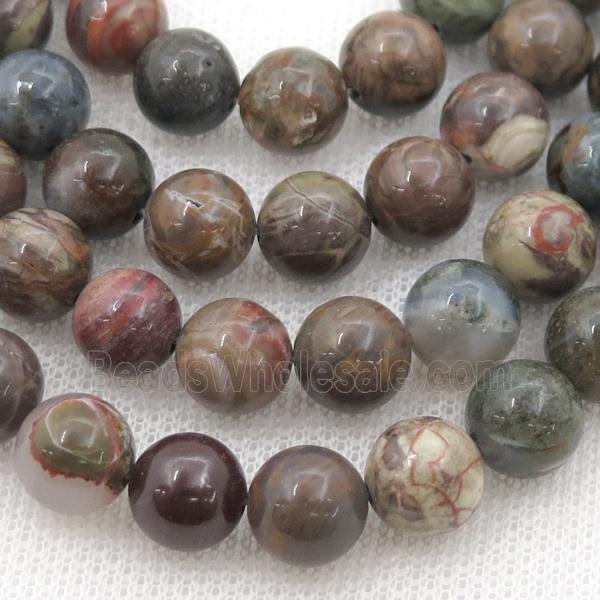 natural Agate Beads, multicolor, round