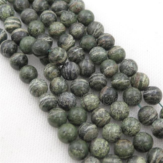 green Zebra Jasper Beads, round