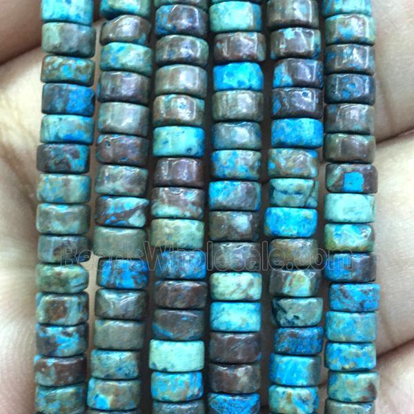 blue flower Agate heishi beads, dye