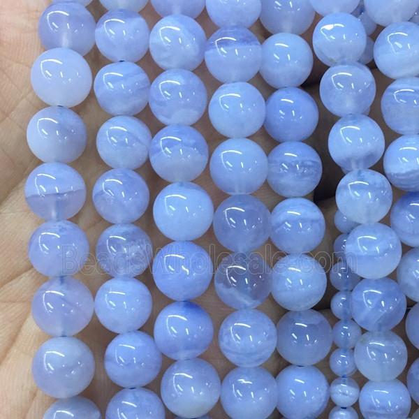 round blue Lace Agate beads