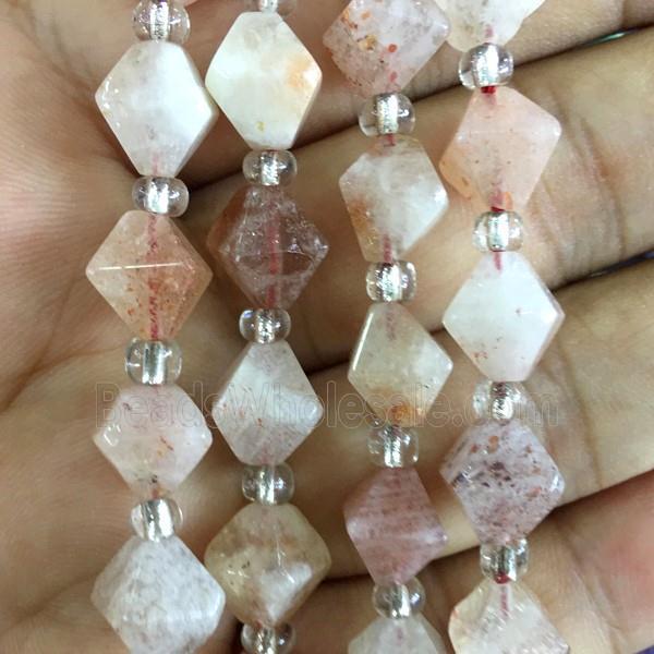 Strawberry Quartz bicone beads