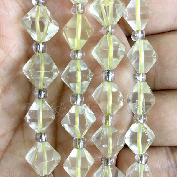 Lemon Quartz bicone beads