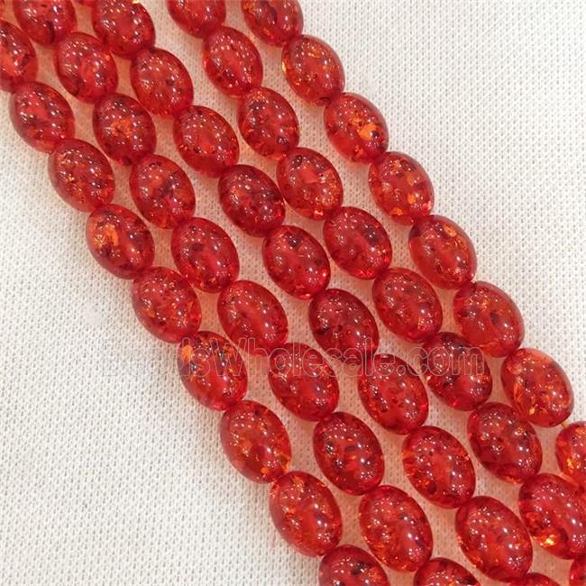 red synthetic Amber barrel Beads