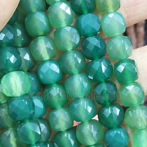 green Agate cube beads, faceted