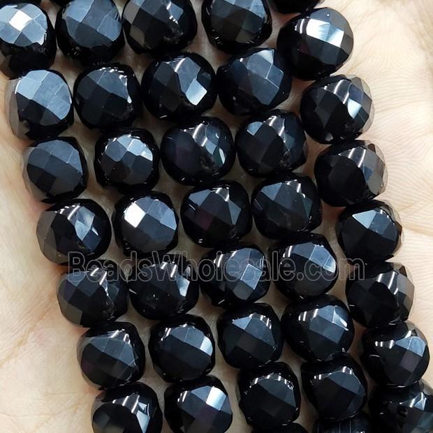 black Onyx Agate cube beads, faceted