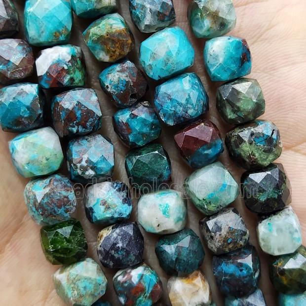natural Chinese Turquoise Beads, faceted cube