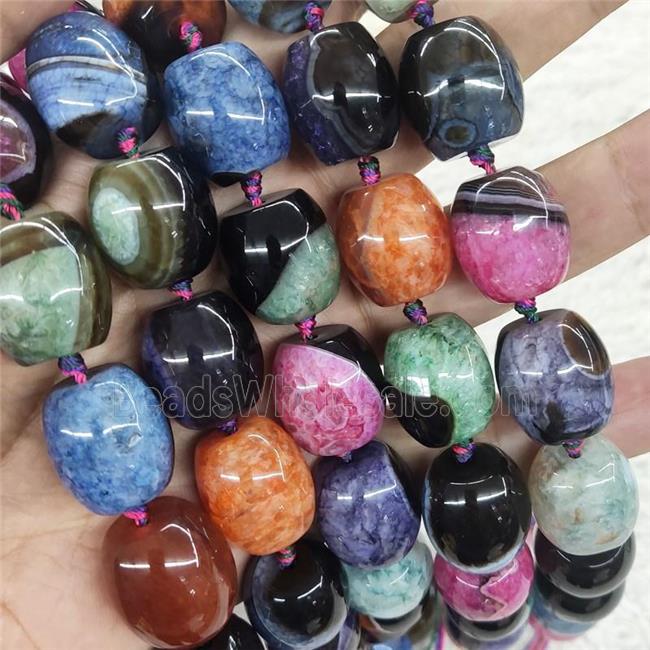 Agate Druzy barrel beads, mix color