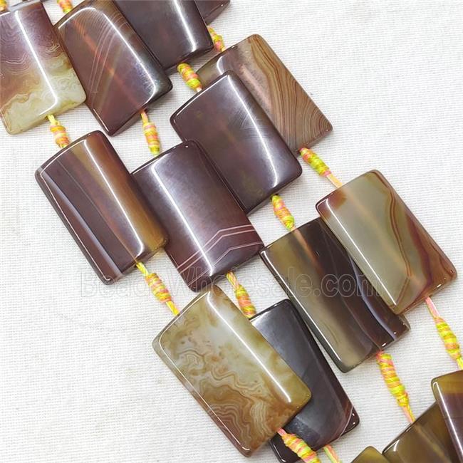 natural Agate Rectangle Beads, coffee dye