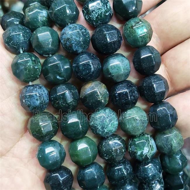 green Moss Agate Lantern Beads