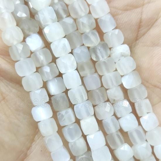 gray Moonstone cube beads
