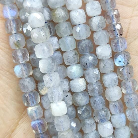 Labradorite Beads, faceted cube