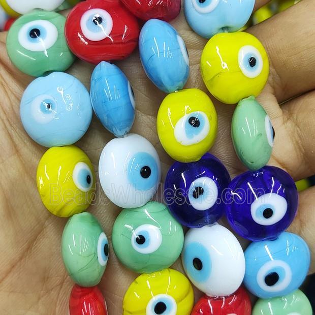 mix Lampwork Glass button Beads with Evil Eye