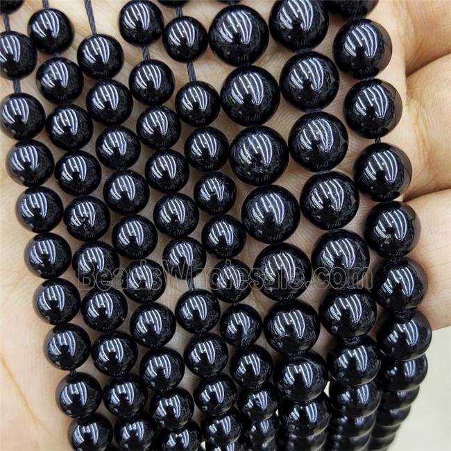 natural Black Tourmaline Beads round