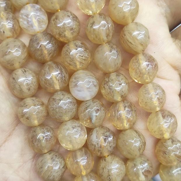 synthetic Watermelon Quartz Beads, faceted round, khaki