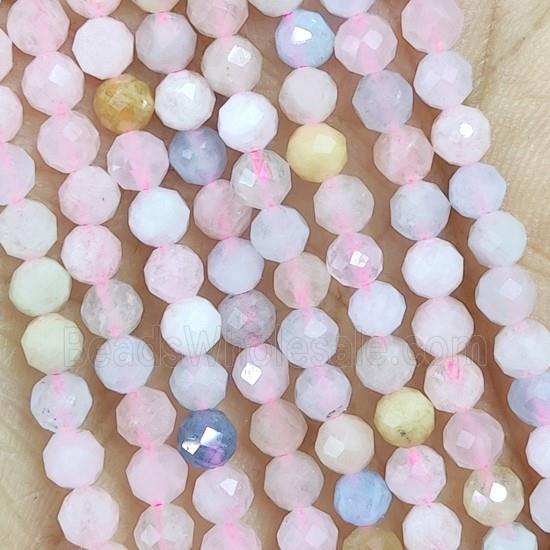 Morganite Beads Pony Faceted Round