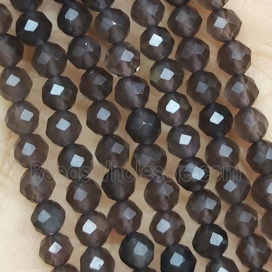 Tiny Smoky Quartz Beads Faceted Round
